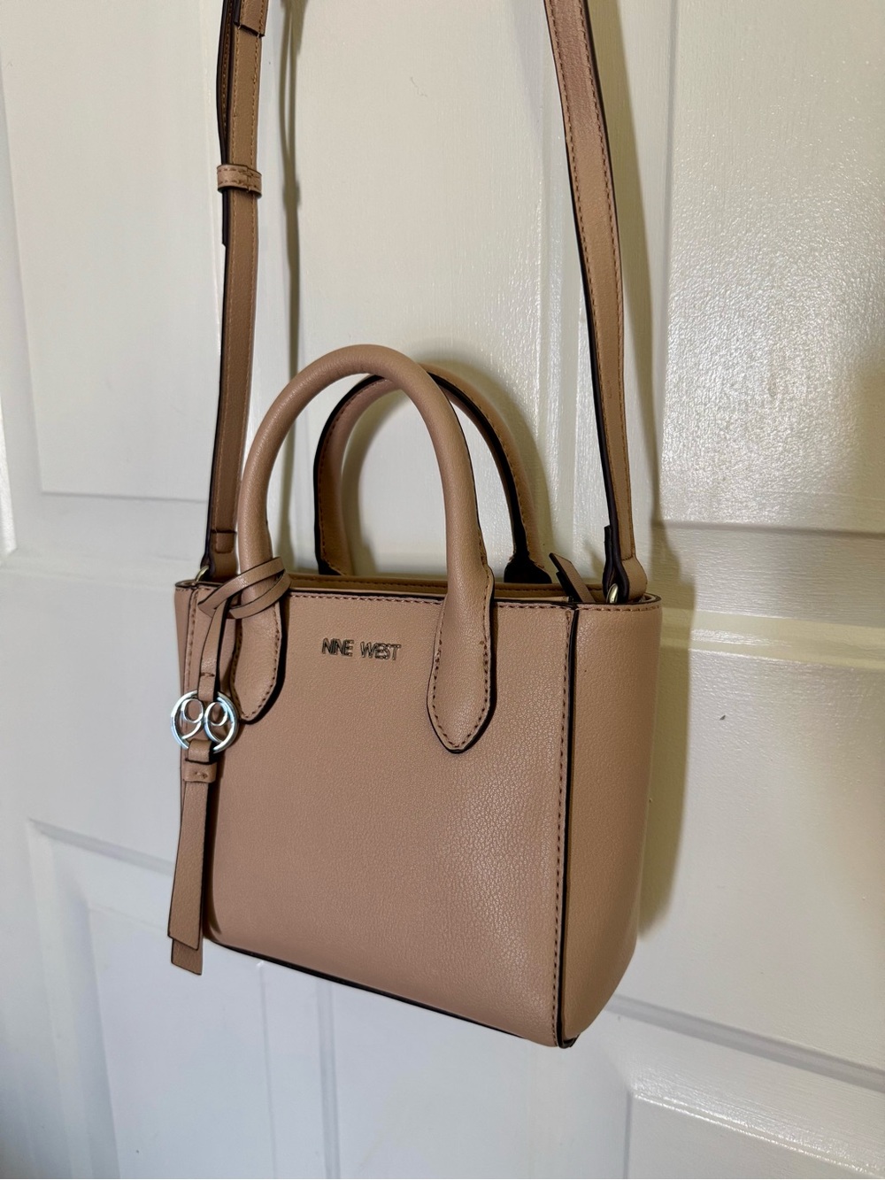 Nine West Blush Tan Pebbled Mini Satchel